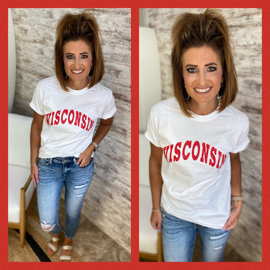 Wisconsin White Heavy Blend Tee