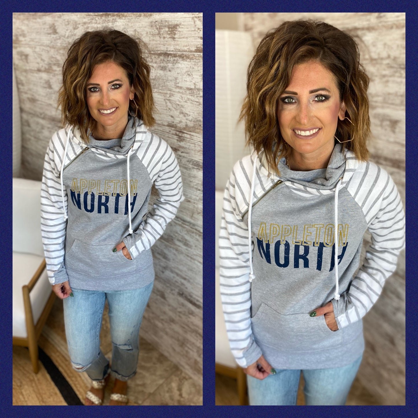 Appleton North Striped Double Hoodie