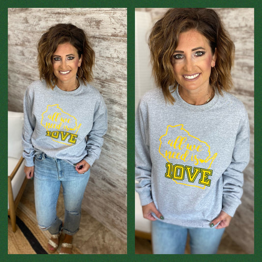 All We Need is 10VE Grey Crewneck **Final Sale**