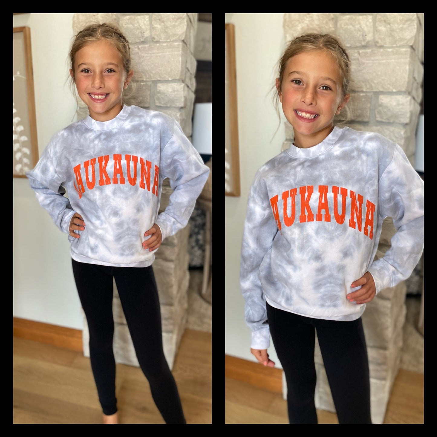 Kaukauna Youth Grey Tie Dye Crewneck