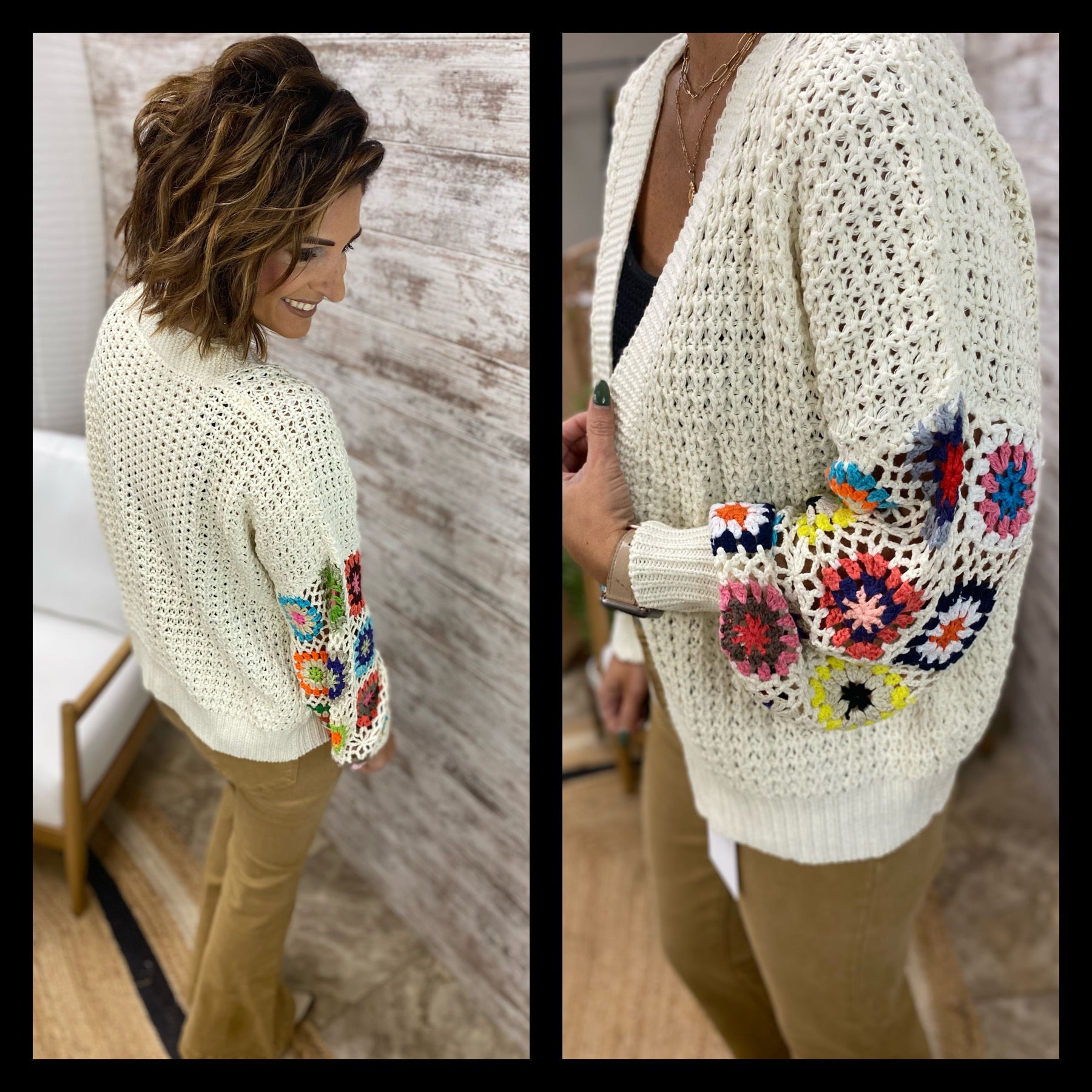 Granny Knit Multi Pattern Cardigan