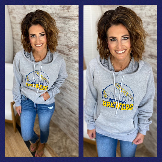 Milwaukee Brewers Athletic Grey Bella Soft Hoodie