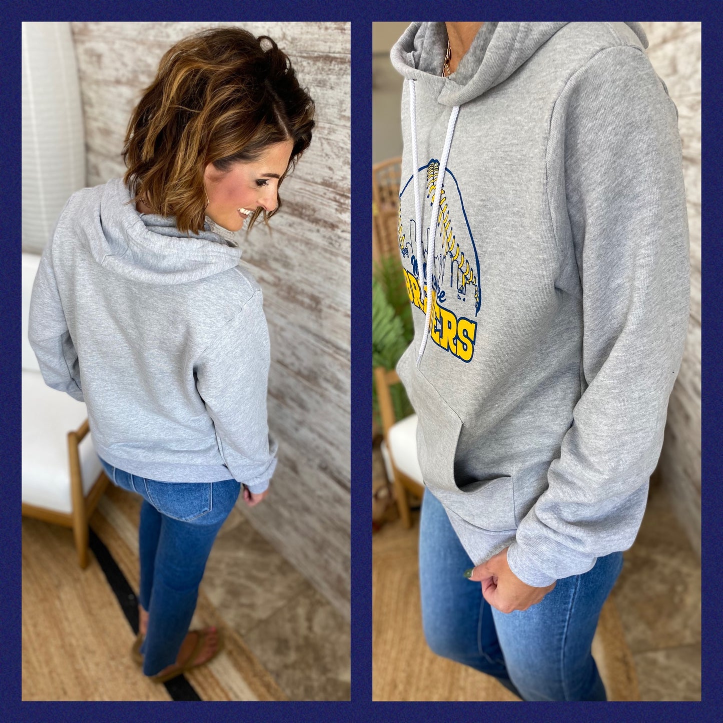 Milwaukee Brewers Athletic Grey Bella Soft Hoodie