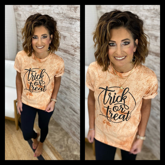 Trick or Treat Deep Orange Colorblast Tee