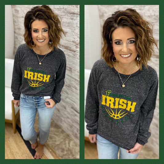 Freedom Irish Basketball Charcoal Heather Crewneck