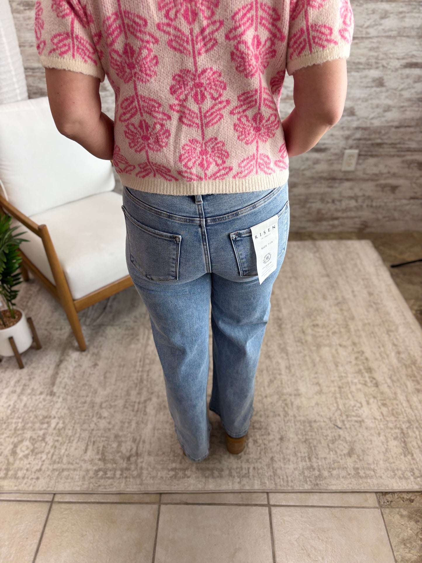 Risen Tummy Control Cropped Wide Jean RDP5936