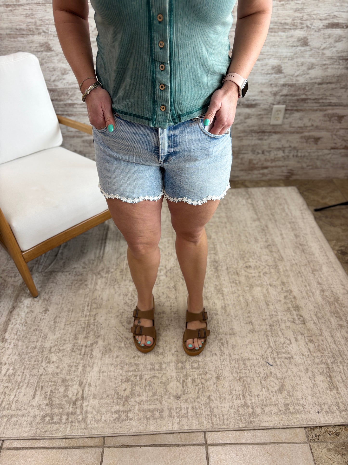 Risen Floral Hem Shorts RDS6592
