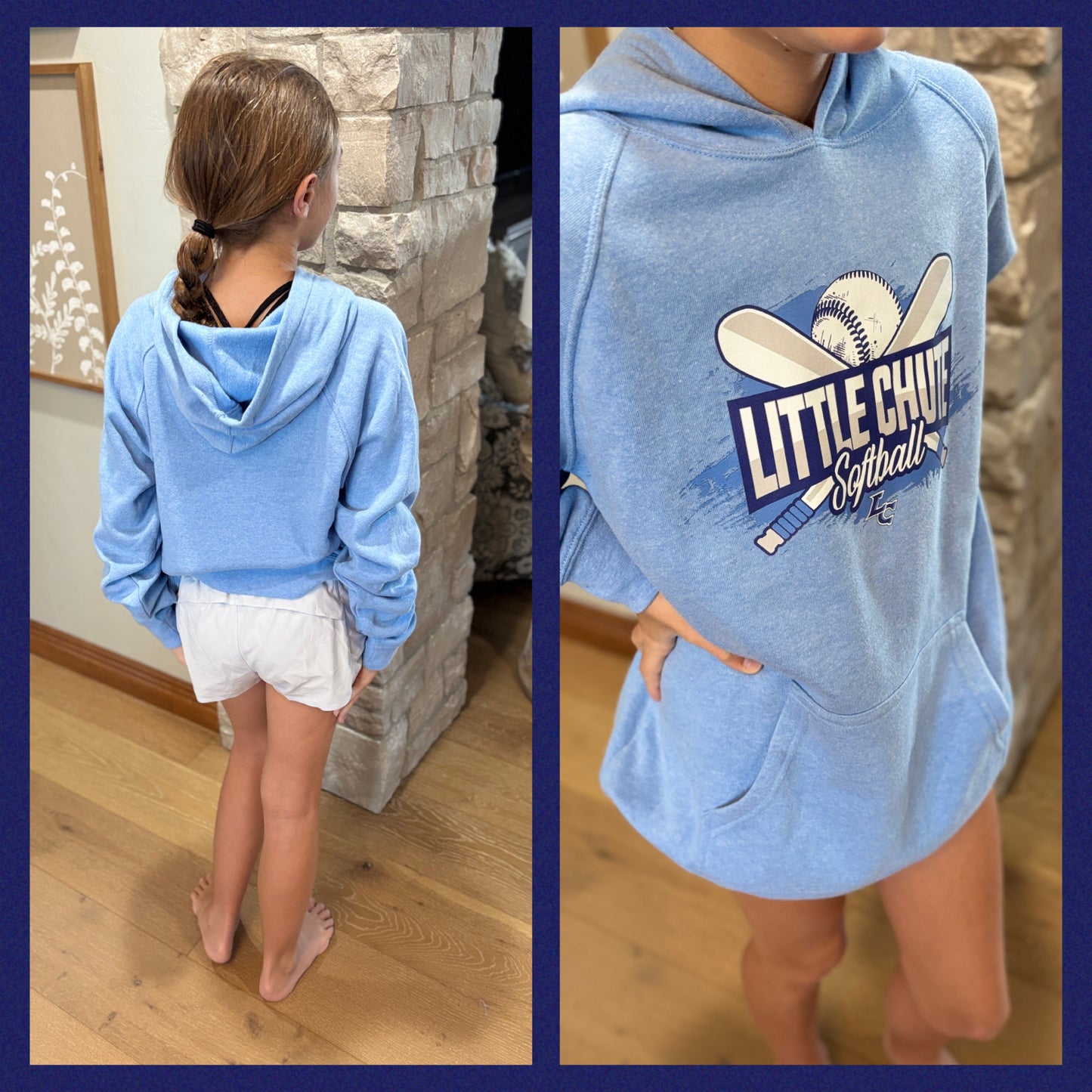 Little Chute Softball YOUTH Light Blue Independant Trading Hoodie