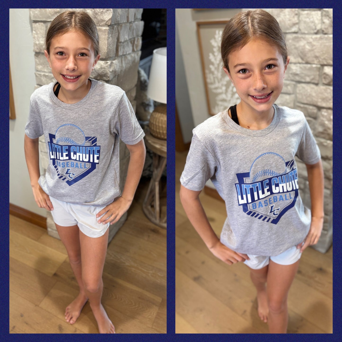 Little Chute Baseball Grey Bella Tee~ Adult and Youth