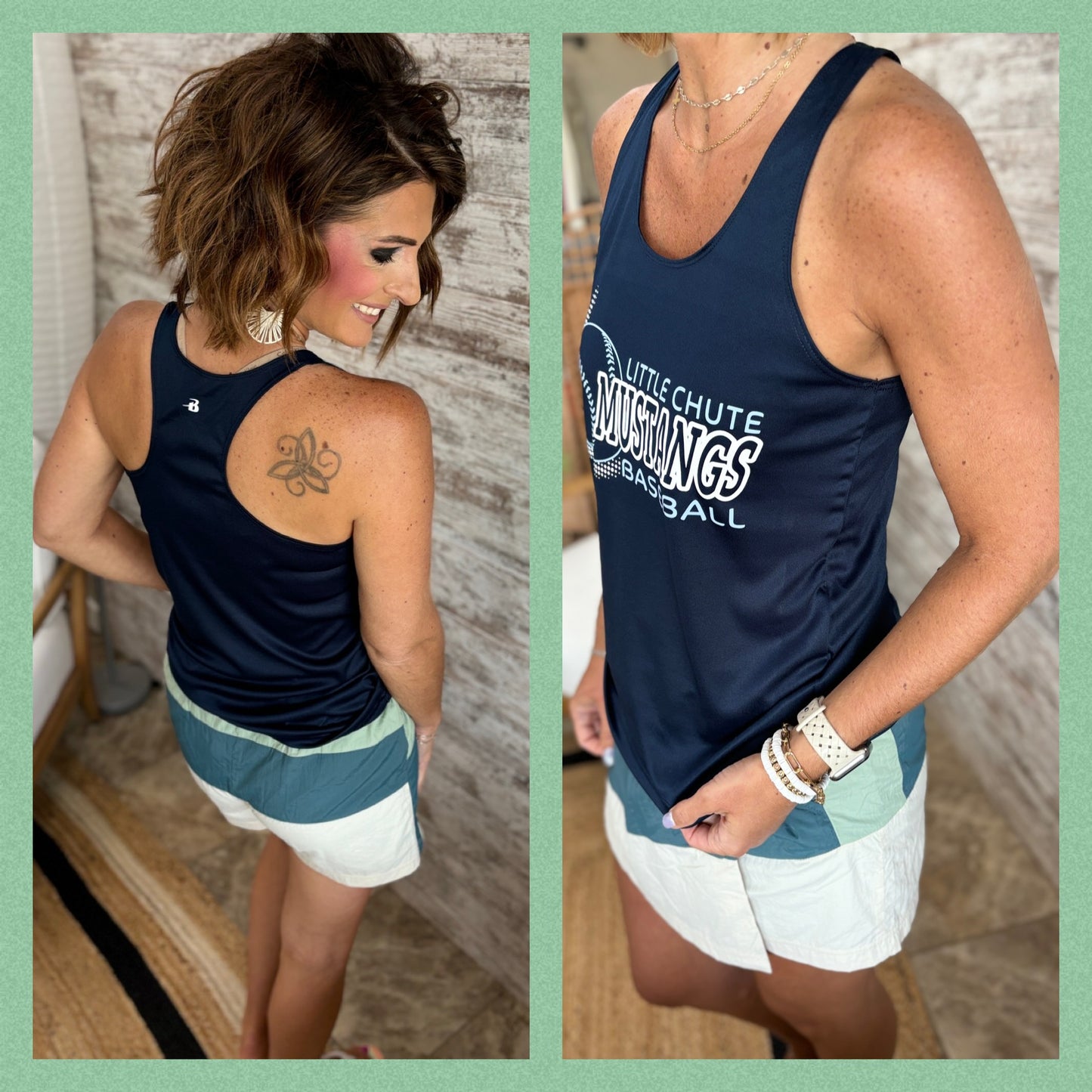 Little Chute Mustangs Baseball Navy Sport Tank