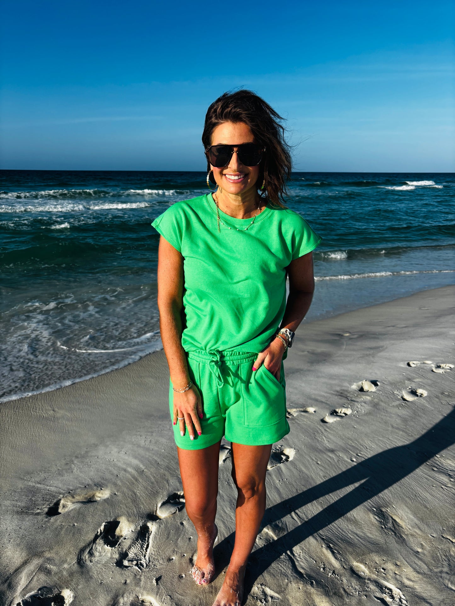 Green Pop French Terry Comfort Set