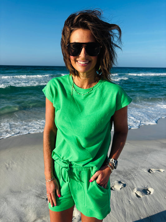 Green Pop French Terry Comfort Set