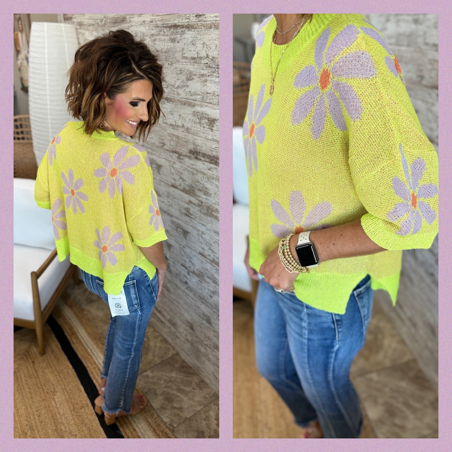 Lightweight Floral Sweater Top ~ 2 Colors