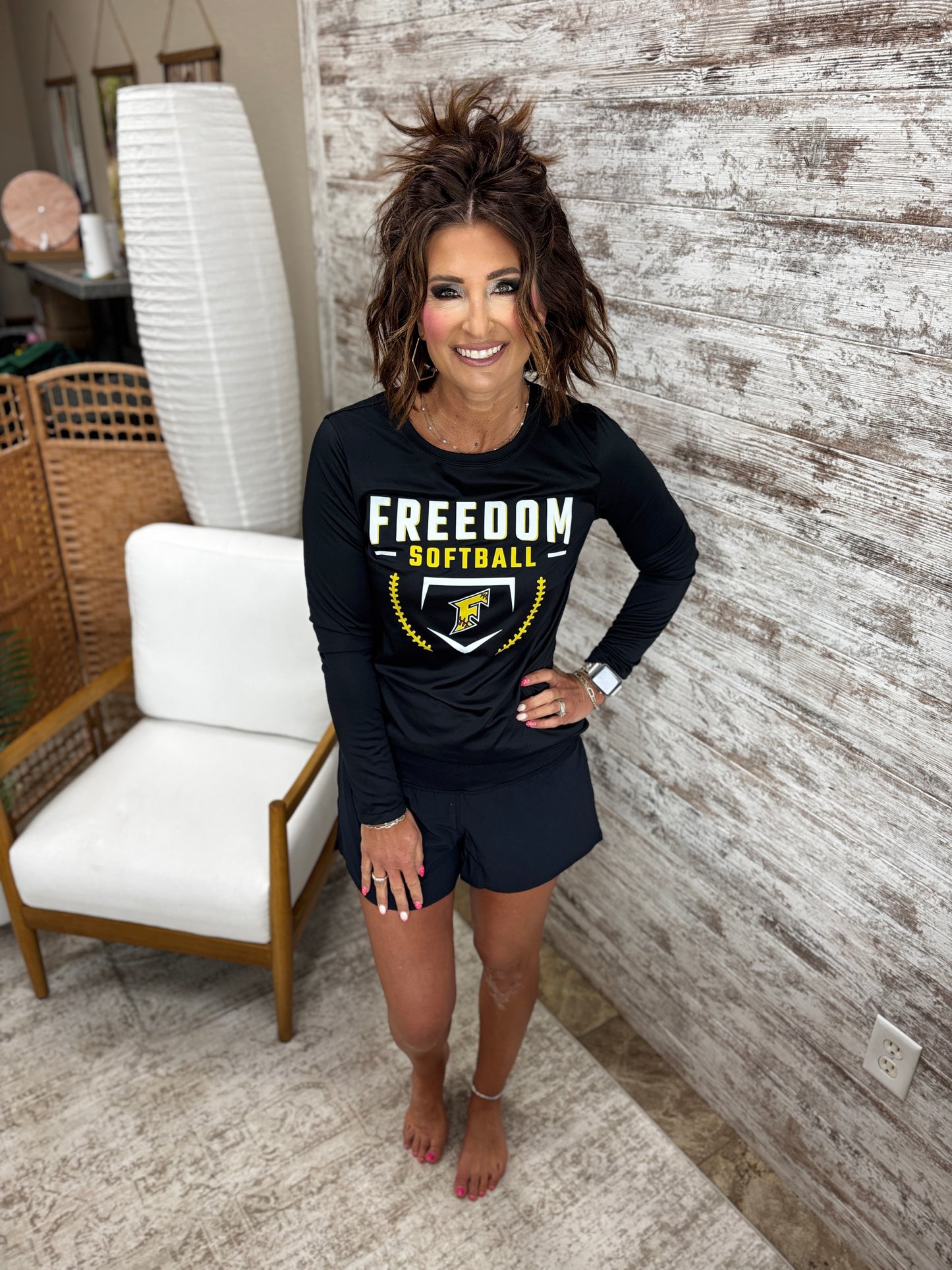 Freedom Irish Softball Sport-Tek® Women's Posi-UV® Pro Black Long Sleeve~