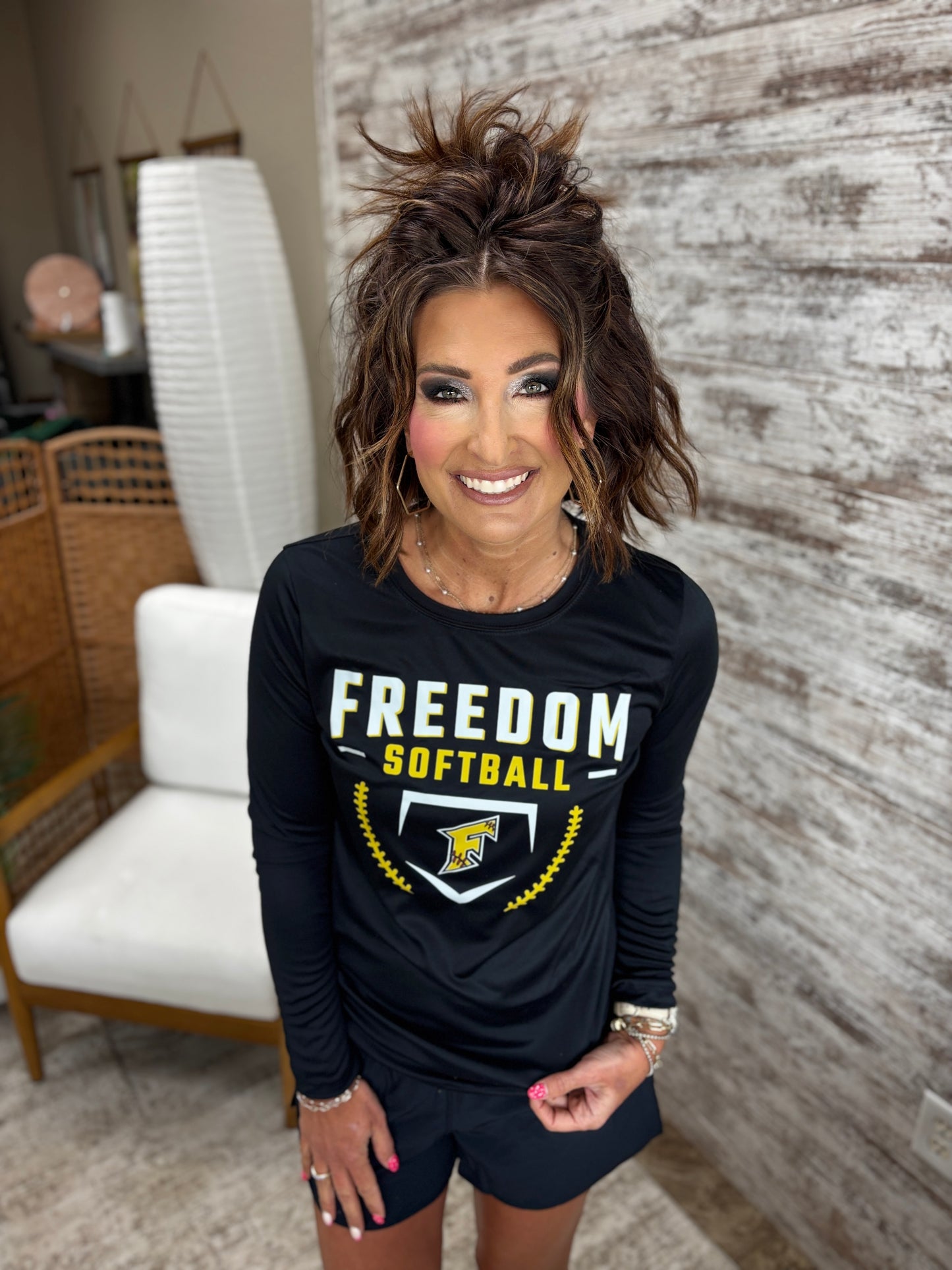 Freedom Irish Softball Sport-Tek® Women's Posi-UV® Pro Black Long Sleeve~
