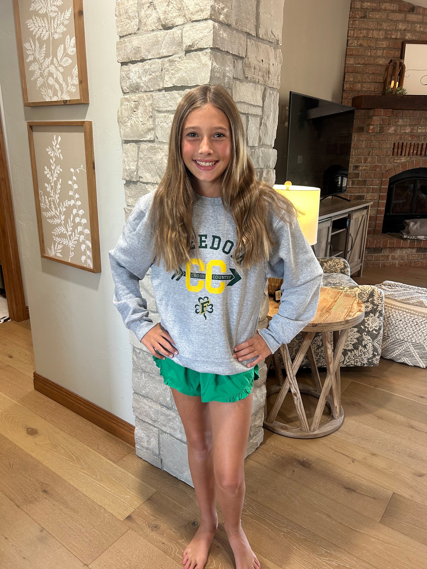 Freedom Cross Country Port & Company Athletic Grey Crew ~Youth and Adult