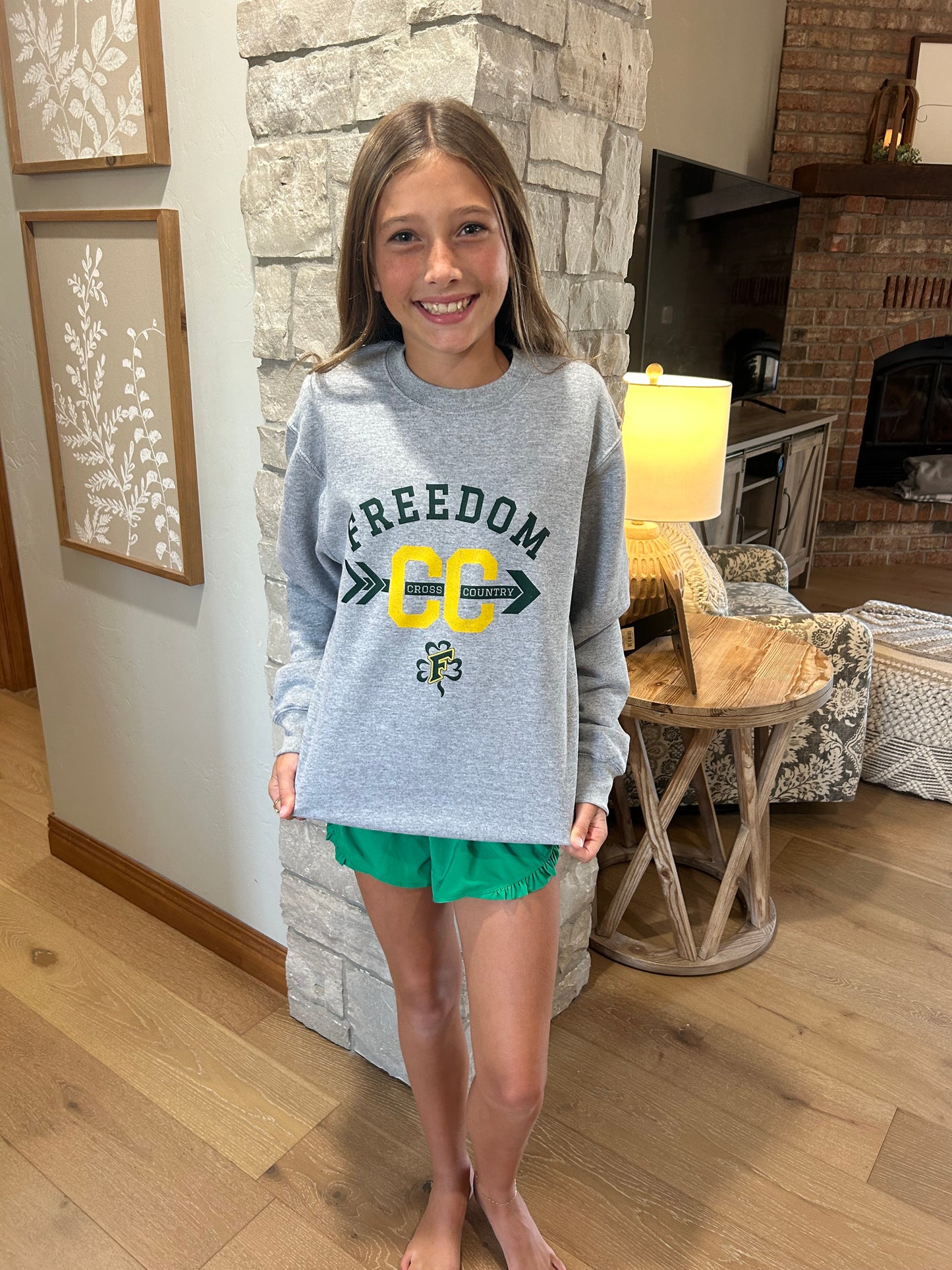 Freedom Cross Country Port & Company Athletic Grey Crew ~Youth and Adult