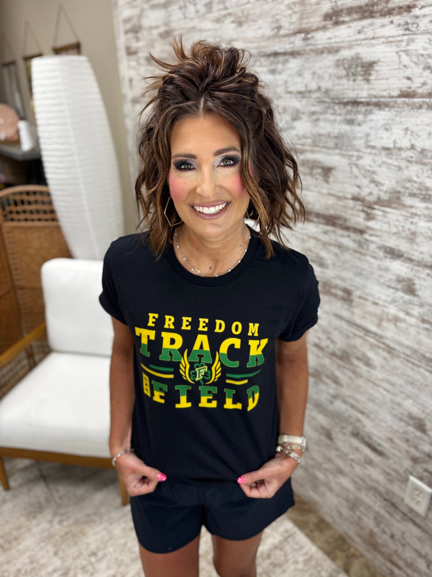 Freedom Irish Track & Field Bella Black Tee~ Youth and Adult~