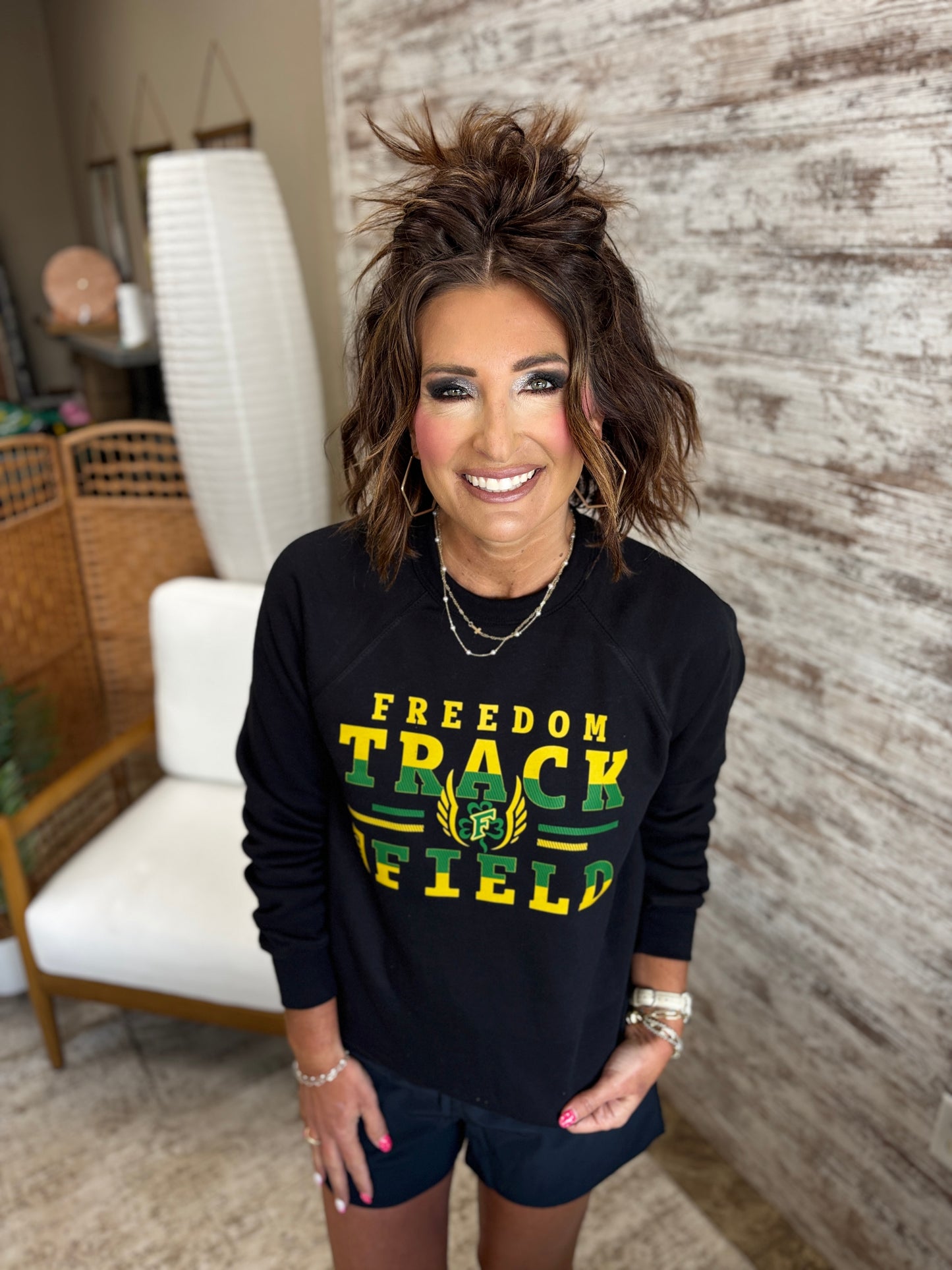Freedom Track & Field Bella Canvas Black Crewneck