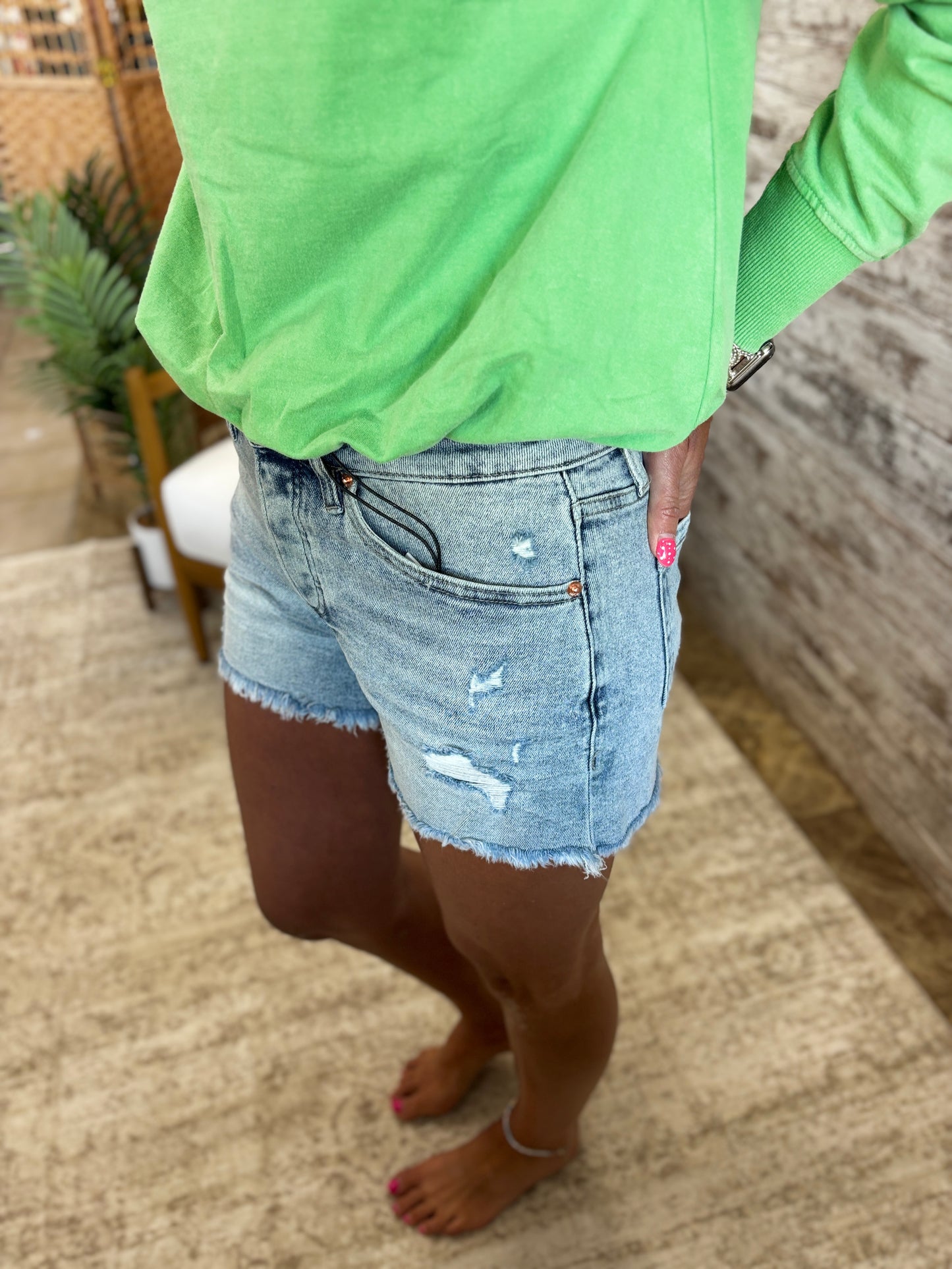 Green Pop Bubble Hem Pullover