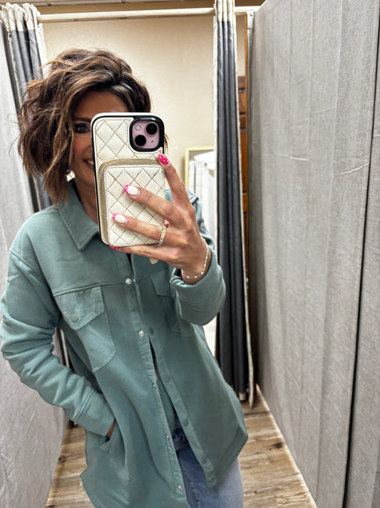 Eldergreen Snap On Shacket