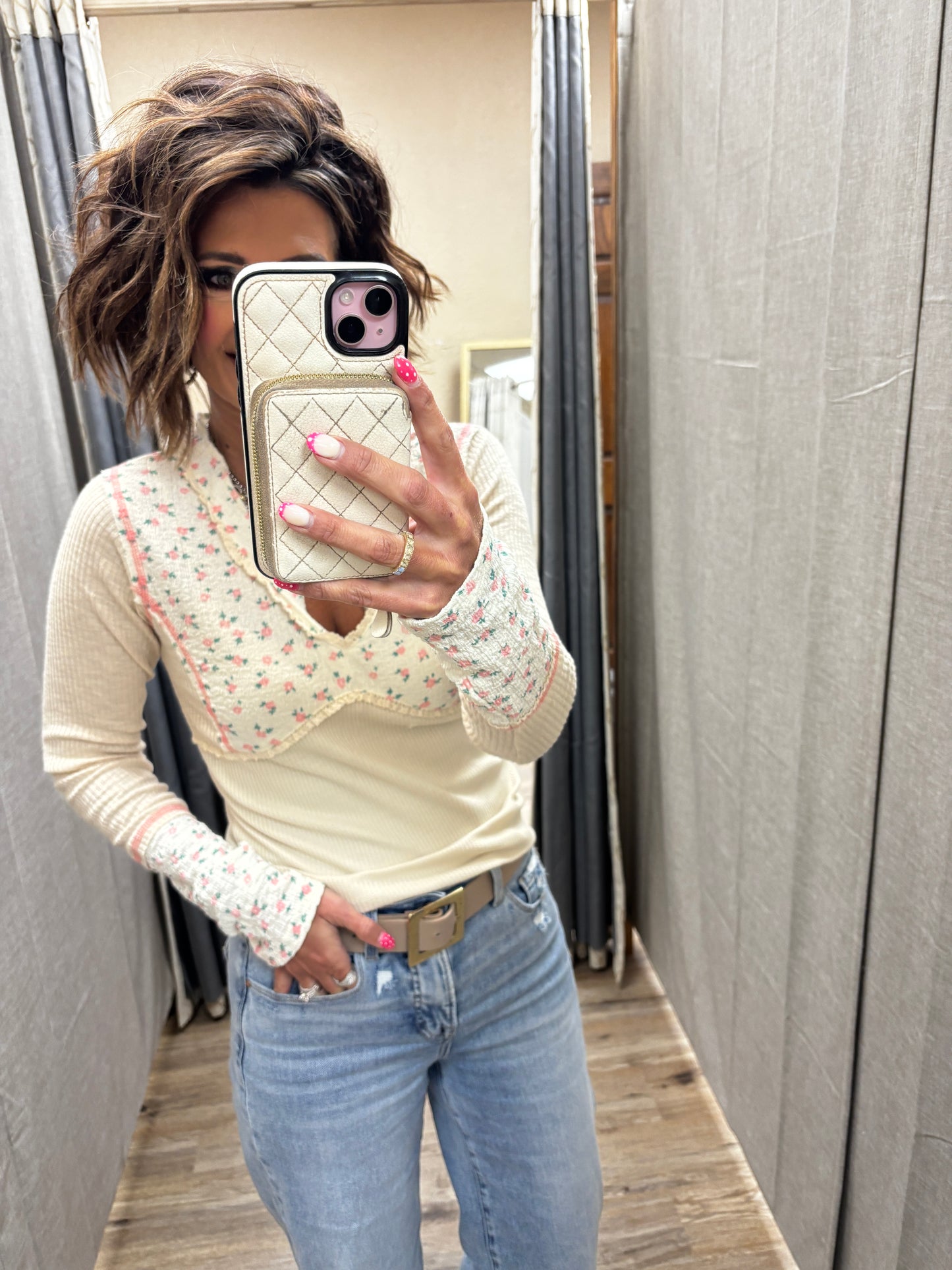 Oatmeal Floral Long Sleeve