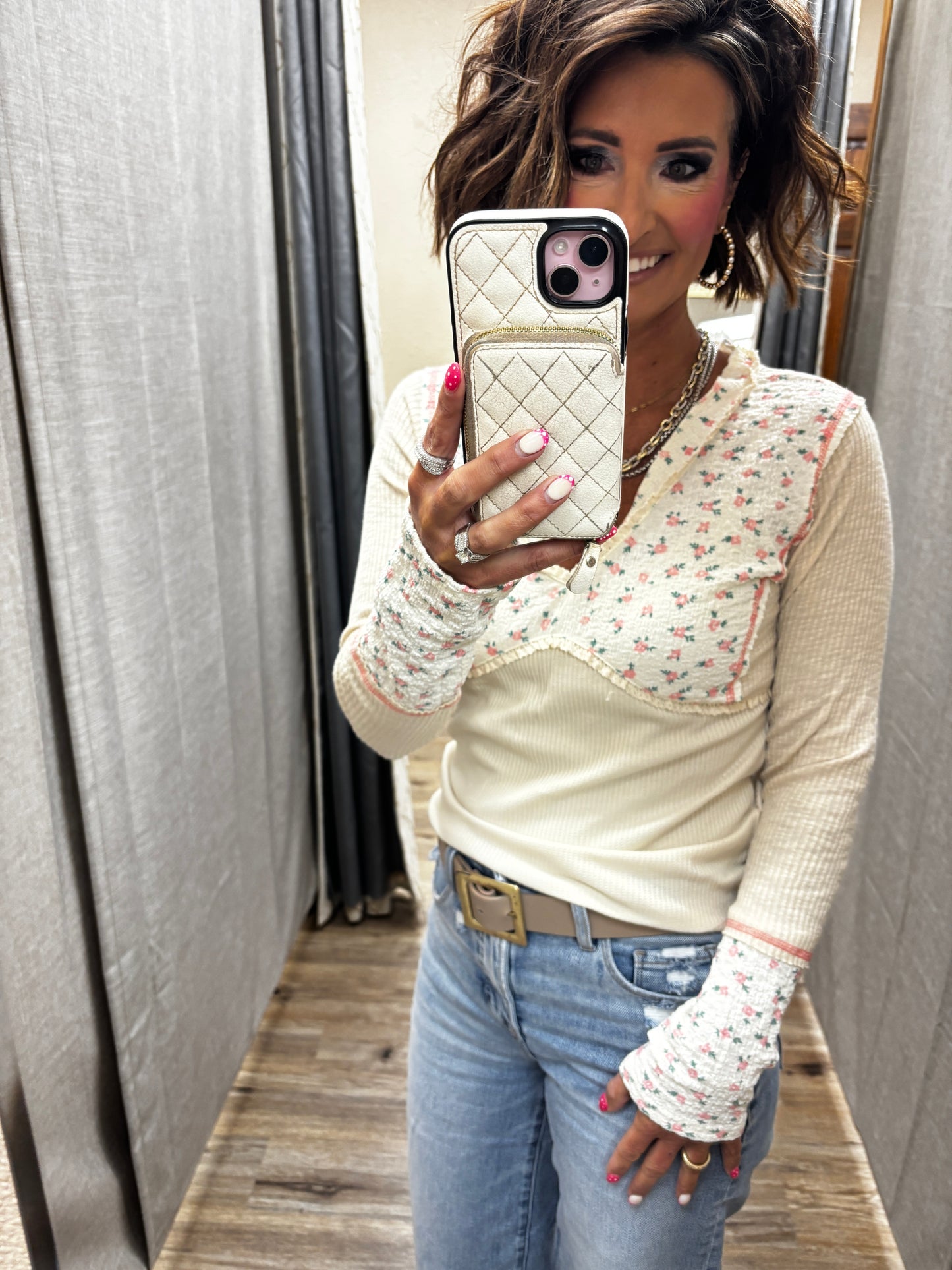 Oatmeal Floral Long Sleeve