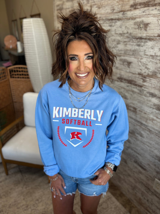 Kimberly Softball Port & Company Carolina Blue Crew ~ Youth and Adult