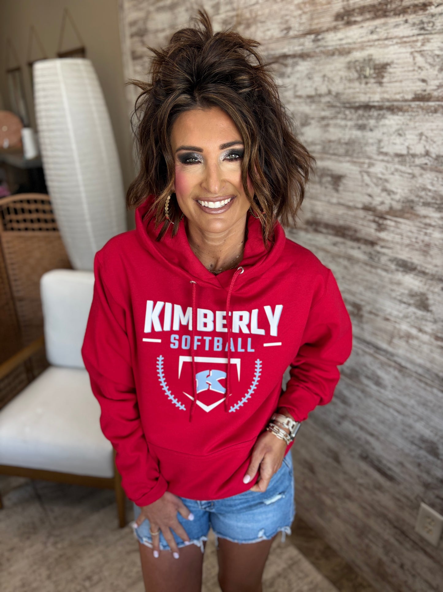 Kimberly Softball Port & Company Red Hoodie~ Youth and Adult Sizes ~ Can be Personalized