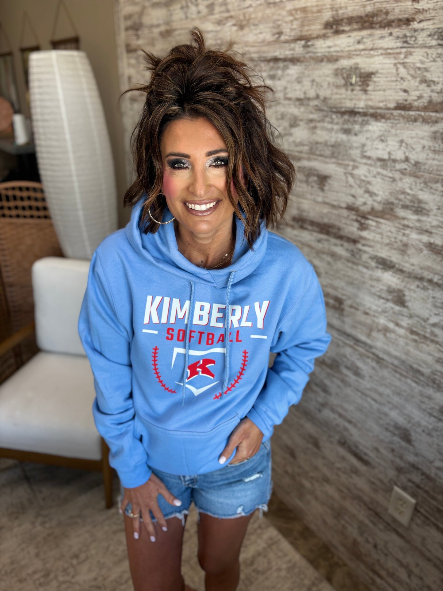 Kimberly Softball Port & Company Carolina Blue Hoodie~ Youth and Adult Sizes