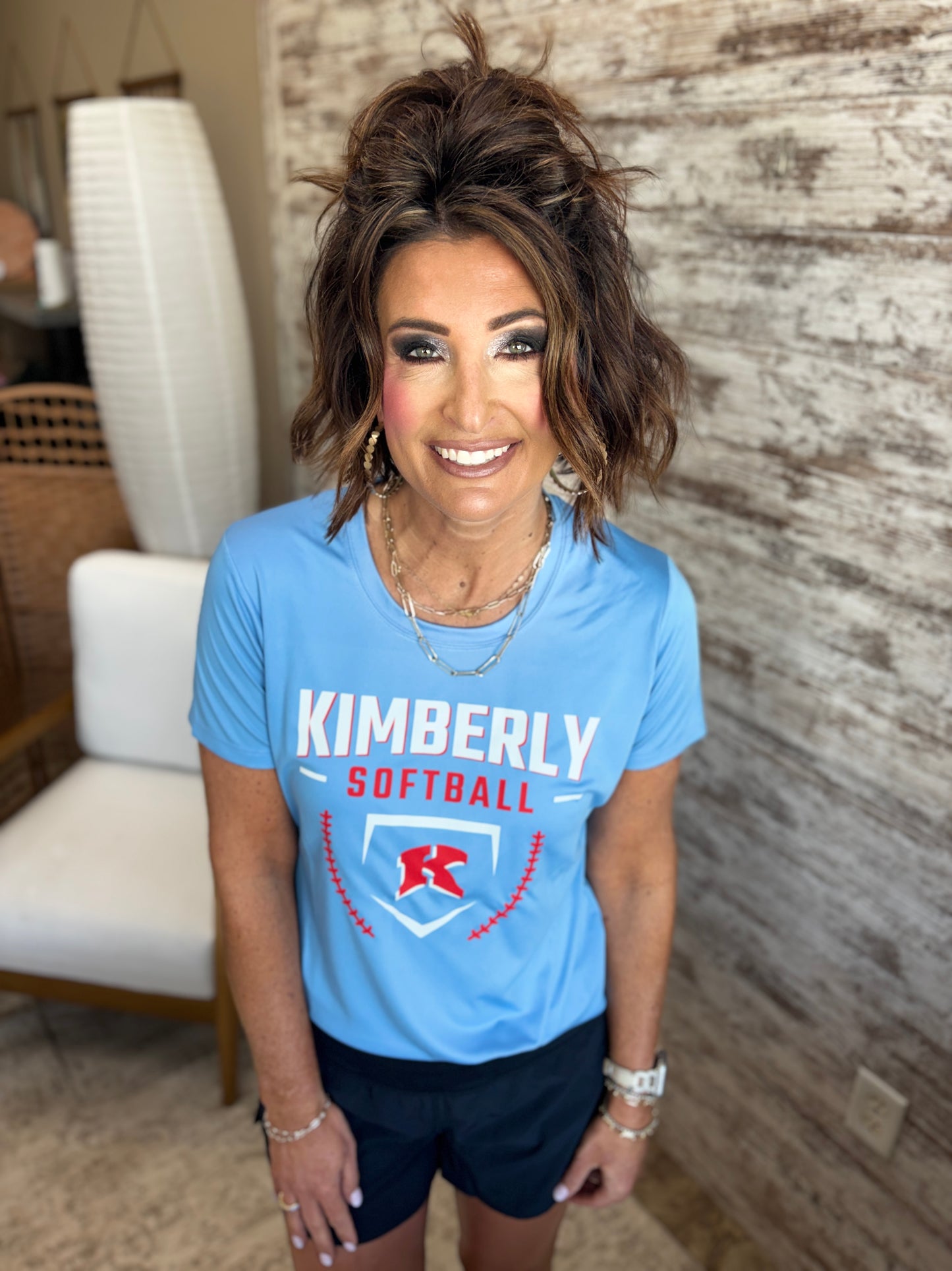 Kimberly Softball Sport-Tek® Women's Posi-UV® Pro Carolina Blue Tee~