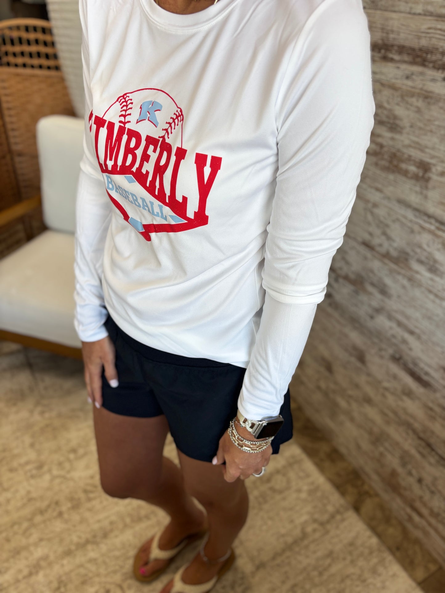Kimberly Baseball Sport-Tek® Women's Posi-UV® Pro White Long Sleeve~