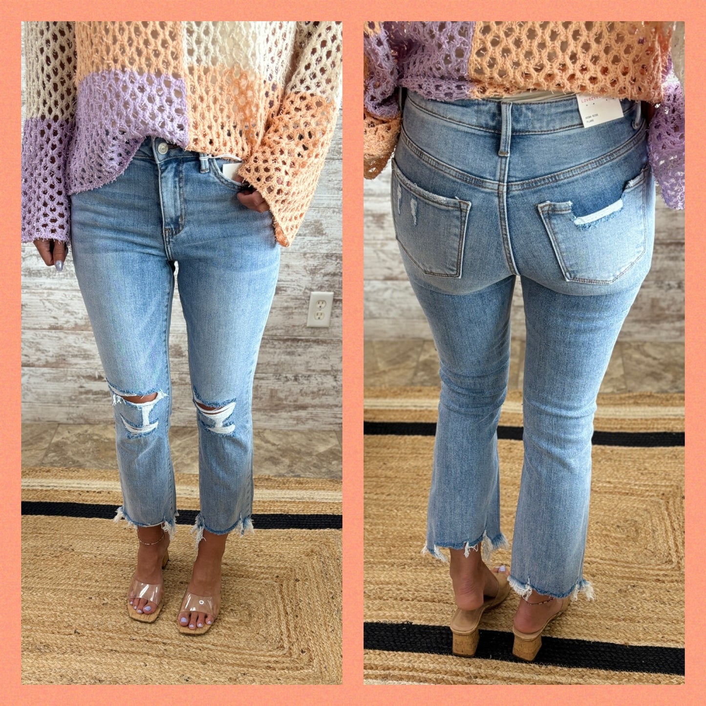 Vervet High Rise Crop Flare Jeans LV1003