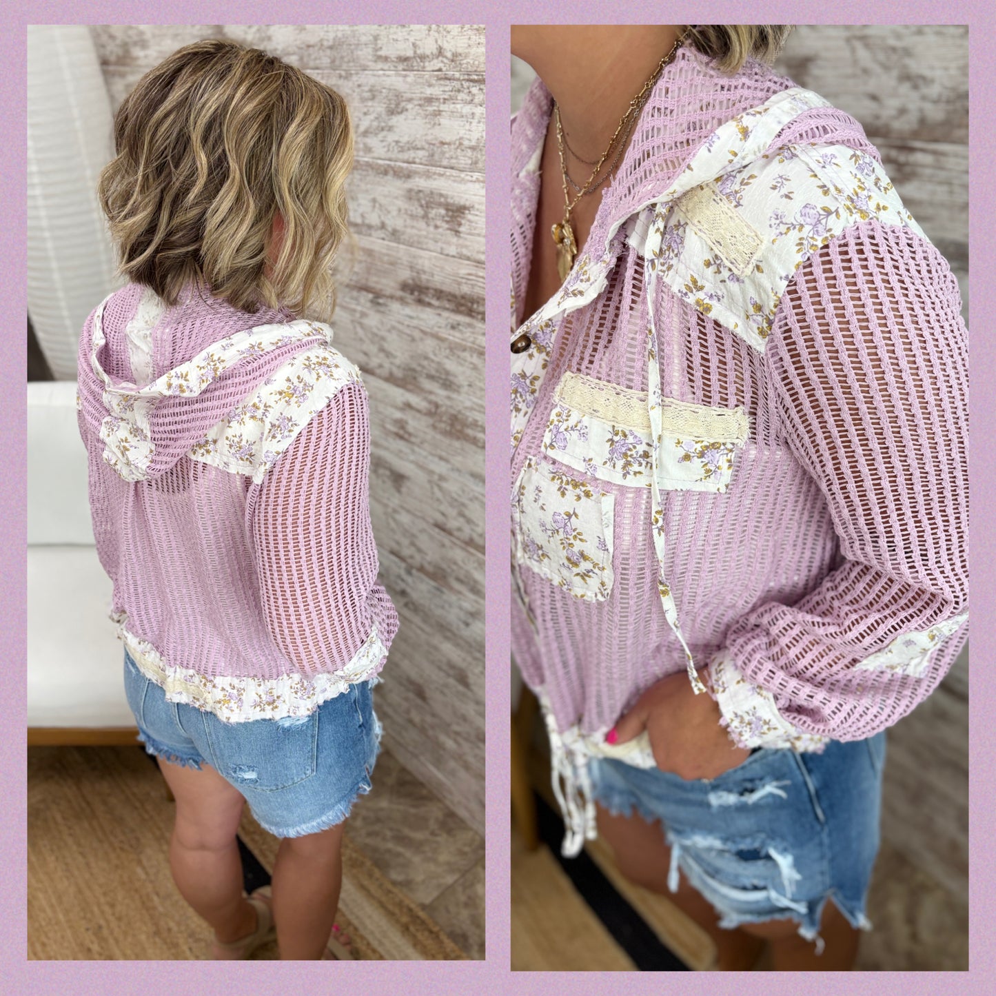Crochet Floral Button Down