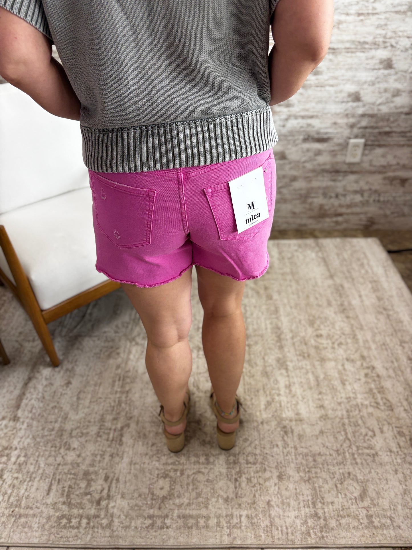 Mica Brilliant Rose Mid Length Shorts MDP-H3947NP **Restocked**