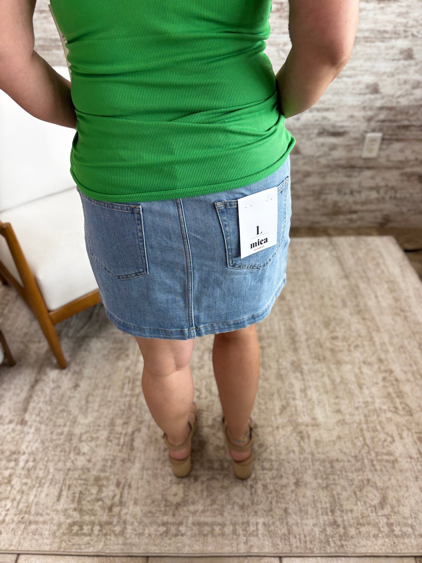 Mica Cruise Pull On Denim Skirt MDP-K3848LT