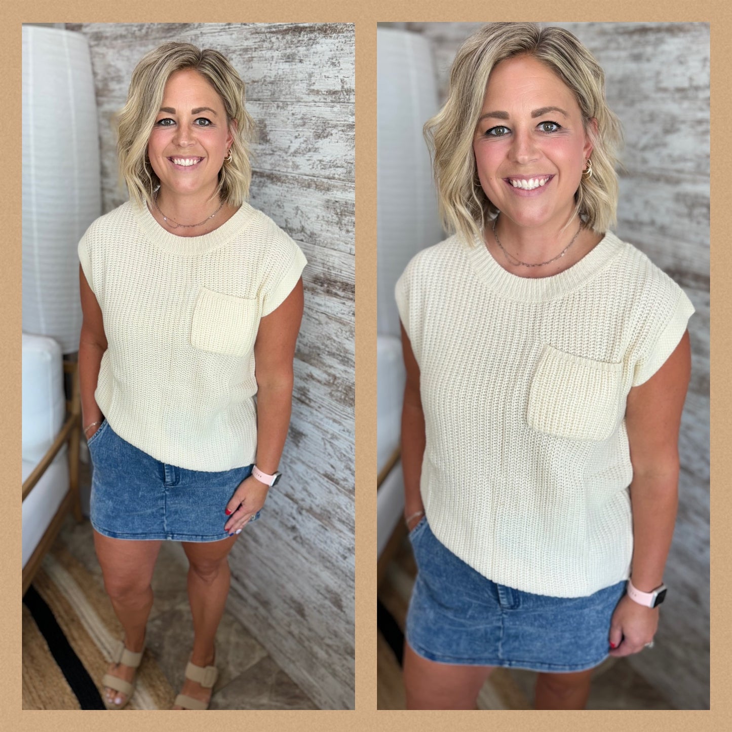 Midweight Sweater Top with Pocket~ 4 Colors