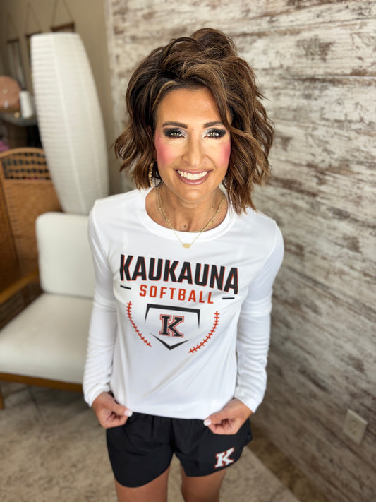 Kaukauna Softball Sport-Tek® Women's Posi-UV® Pro White Long Sleeve~