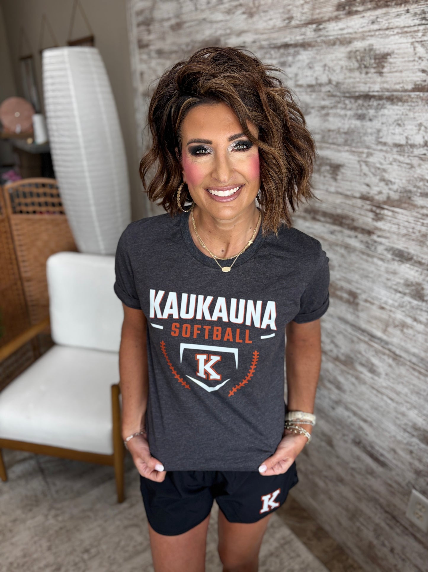 Kaukauna Softball Bella Heather Charcoal Tee~ Youth and Adult~