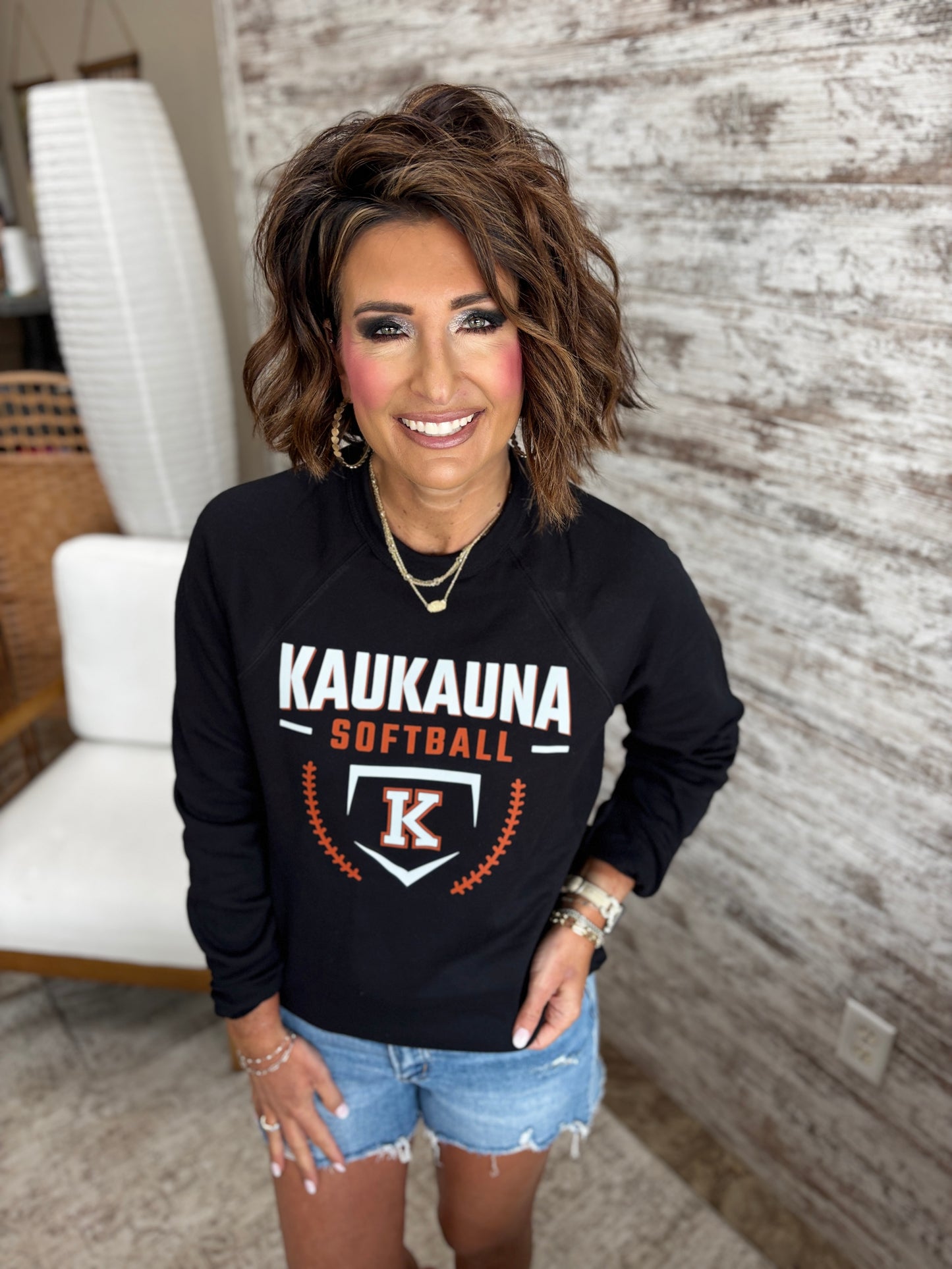 Kaukauna Softball Bella Canvas Black Crewneck