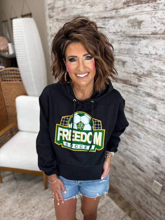 Freedom Soccer Port & Company Black Hoodie~ Youth and Adult Sizes