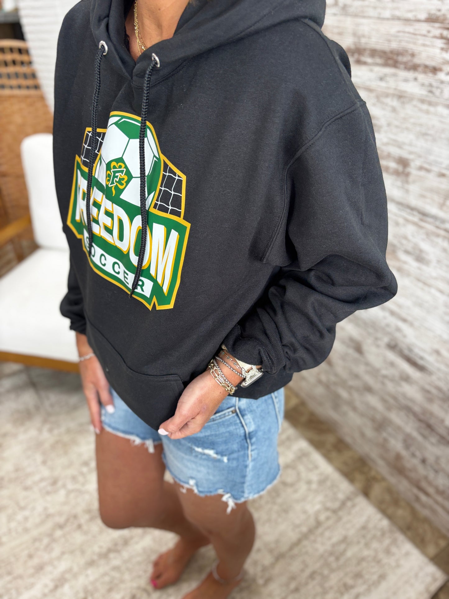 Freedom Soccer Port & Company Black Hoodie~ Youth and Adult Sizes