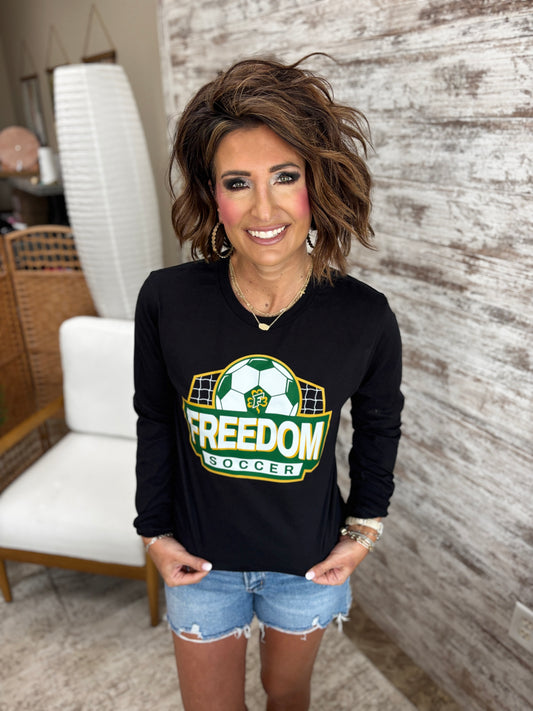 Freedom Irish Soccer Unisex Bella Canvas Black Long Sleeve