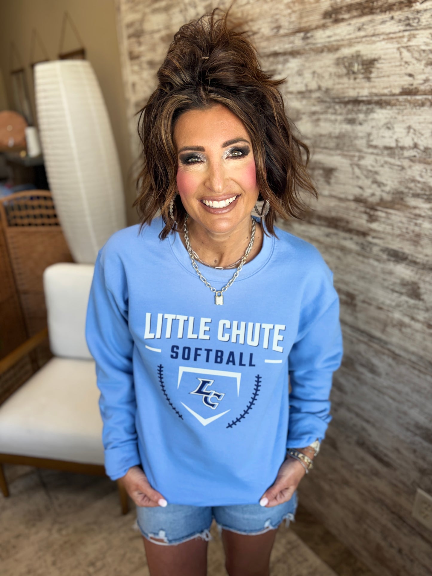 Little Chute Softball Port & Company Carolina Blue Crew ~ Youth and Adult