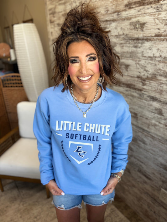 Little Chute Softball Port & Company Carolina Blue Crew ~ Youth and Adult