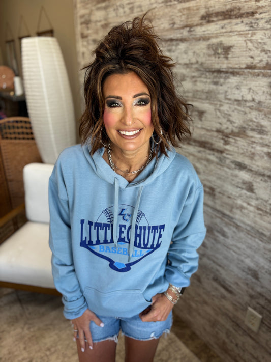 Little Chute Baseball Gildan Softstyle Stone Blue Hoodie~ Youth and Adult Sizes