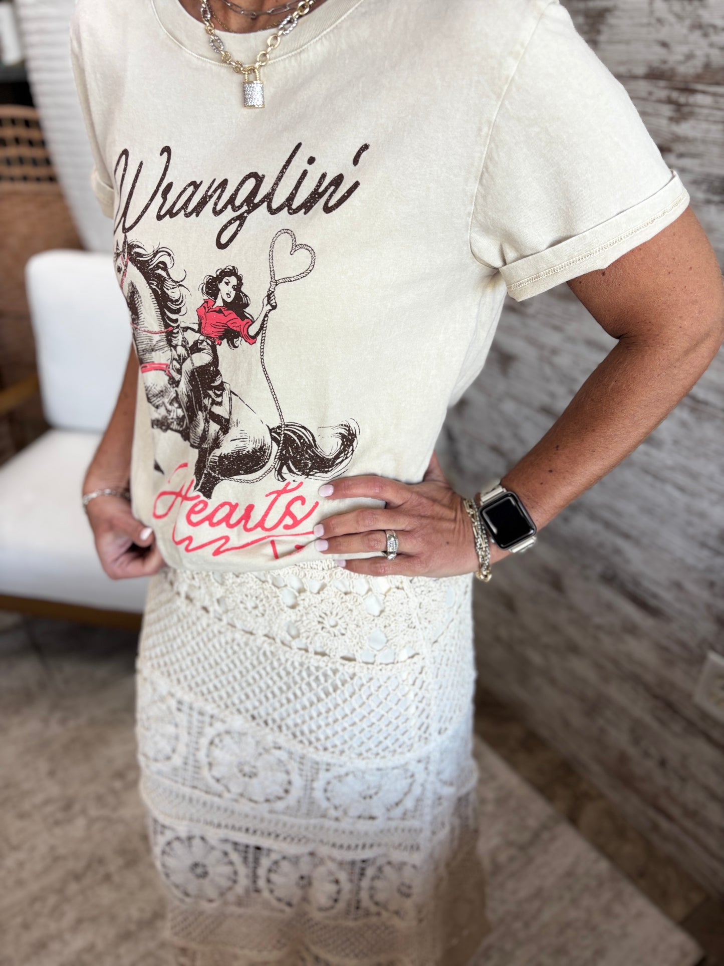 Wranglin Hearts Graphic Tee