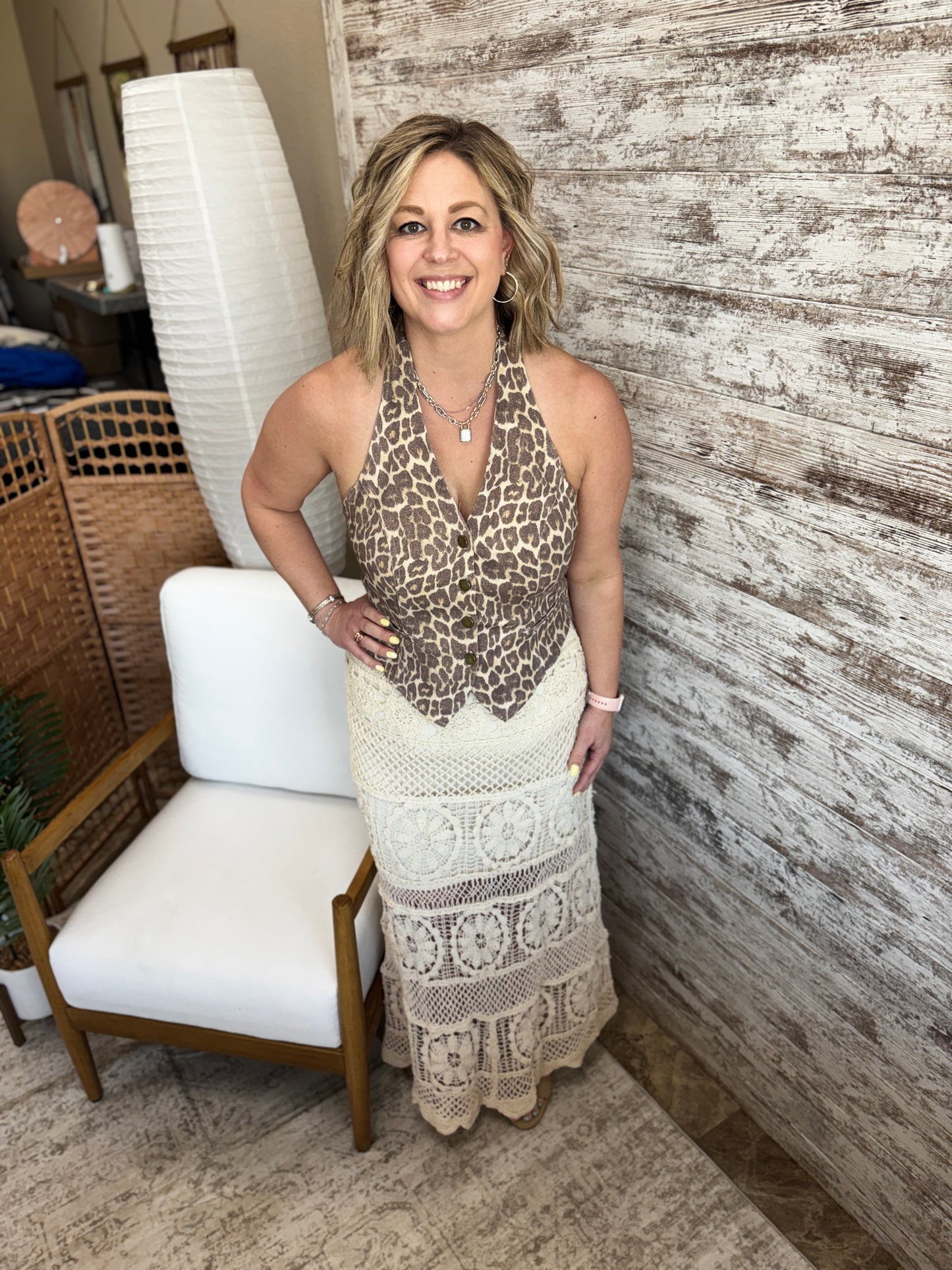 Leopard Print Halter Vest