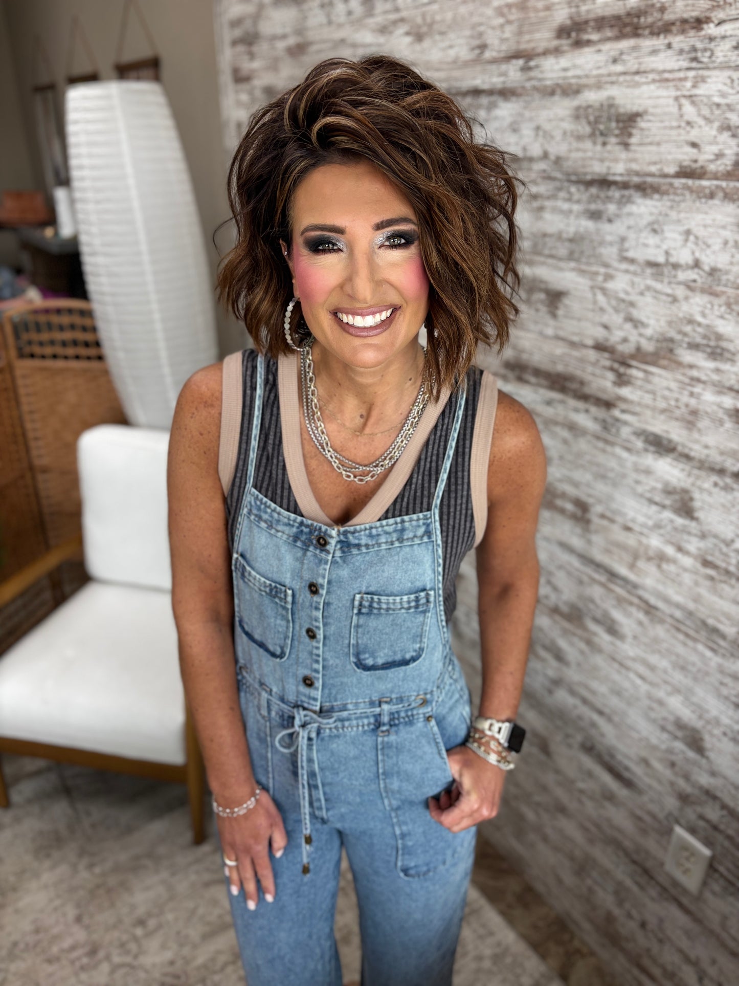 Denim Spaghetti Strap Overalls