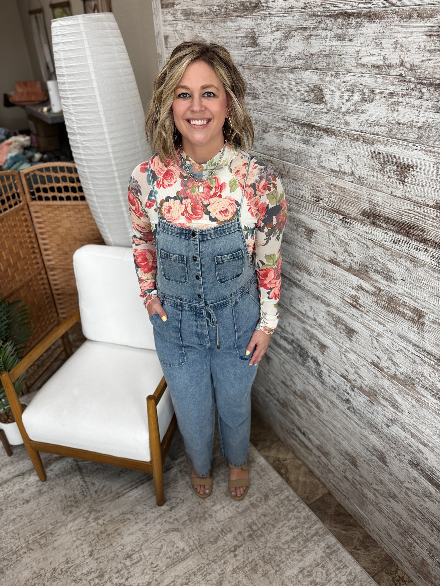 Denim Spaghetti Strap Overalls